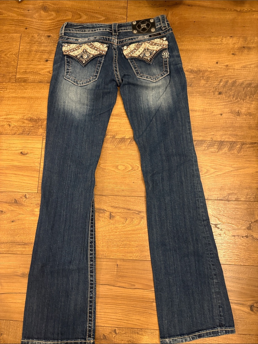 Miss Me Embellished Back Pocket Women's Jeans - Dark Blue